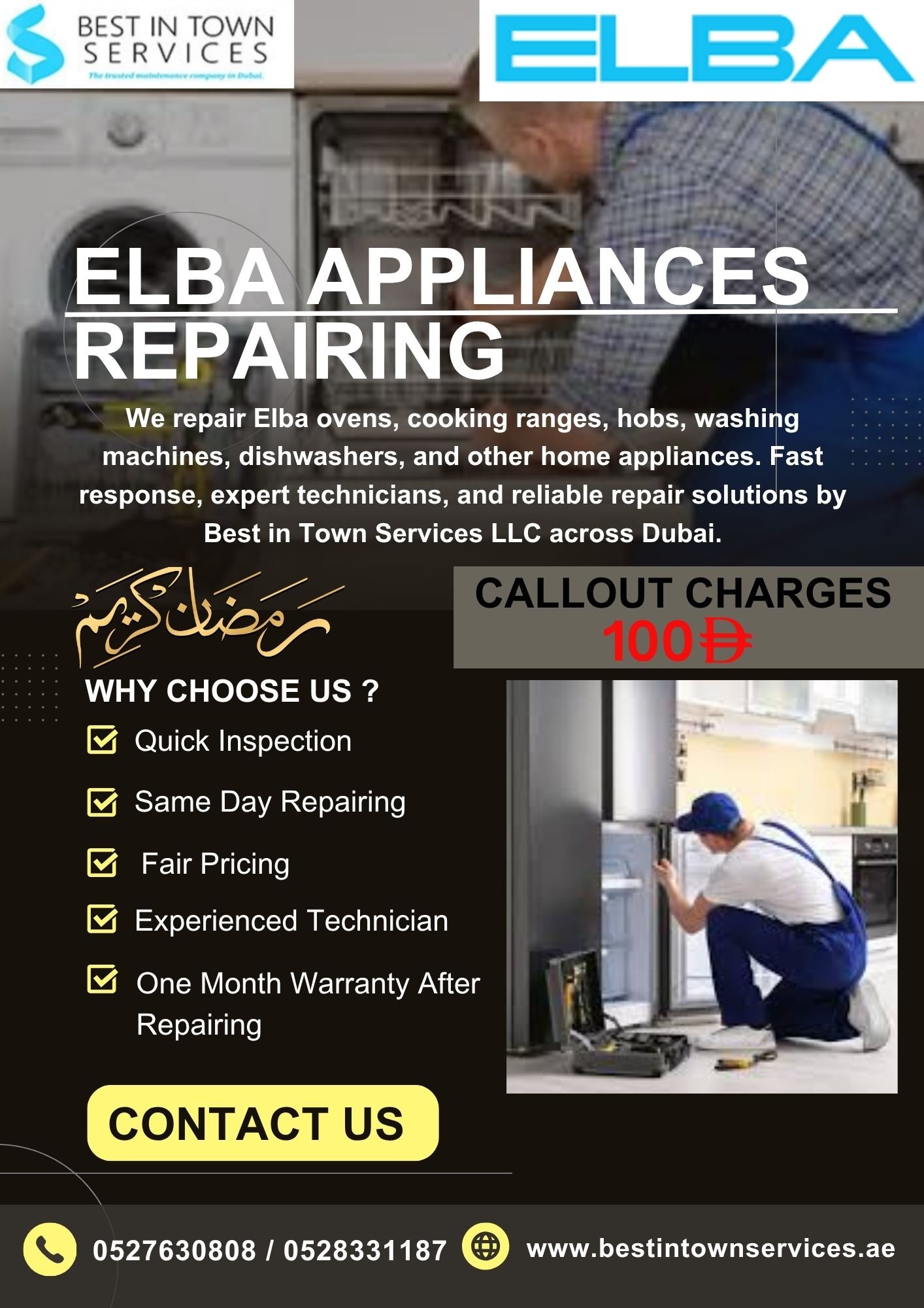 ELBA WASHING MACHINE REPAIIRNG SERVICE DUBAI
