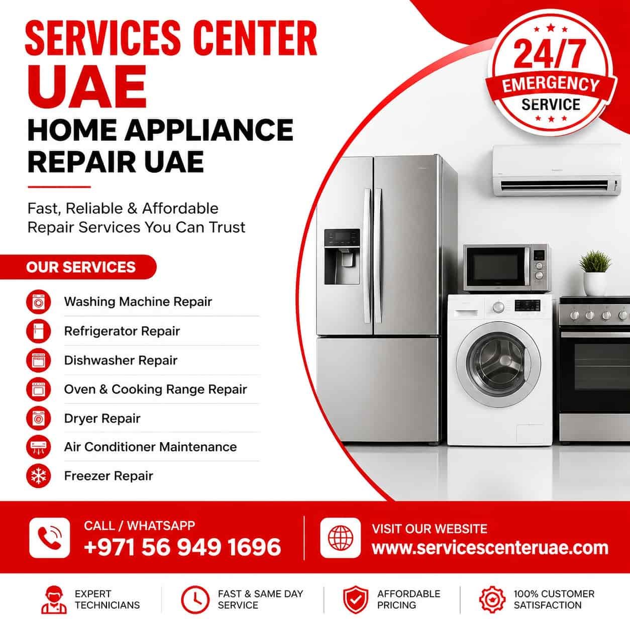 Washing Machine & Dryer Repair UAE | Expert Technicians | Call +971569491696
