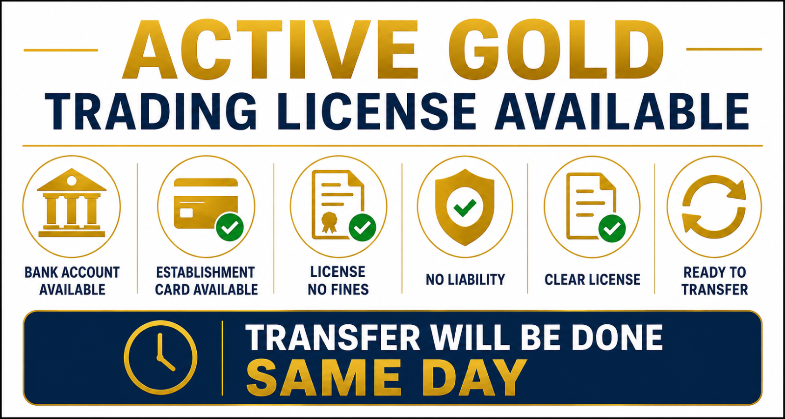 ACTIVE GOLD TRADING LICENSE AVAILABLE FOR SALE photo 1