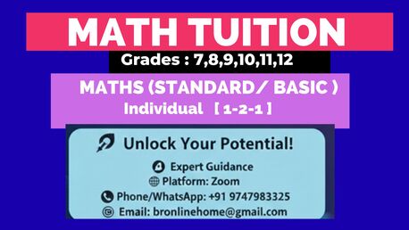 TUITION  Math: CBSE 7,8,9,10,11,12 BOTIM /IMO/ WhatsApp +91 9747983325  U*