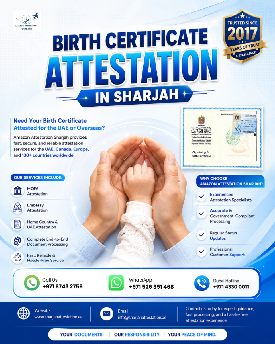 Birth Certificate Attestation in Sharjah, Contact us today! photo 1