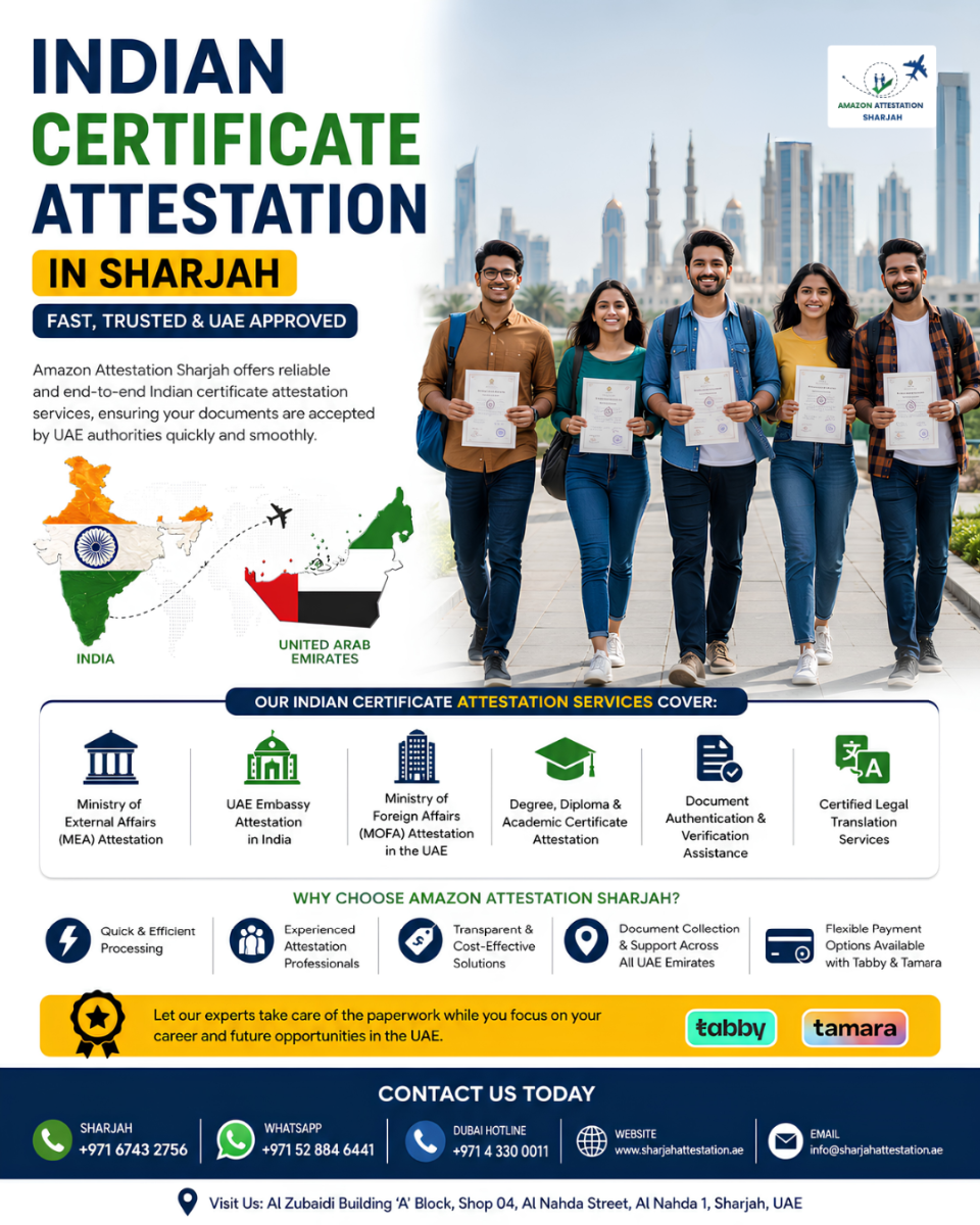 Attest Your Indian Certificates Quickly & Easily in Sharjah! photo 1