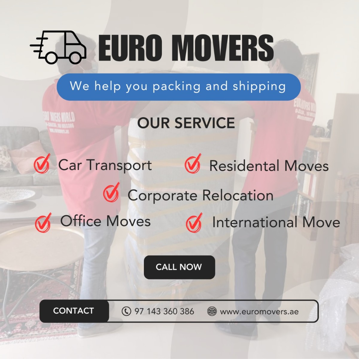 Relocation Company in Dubai - 0508853386