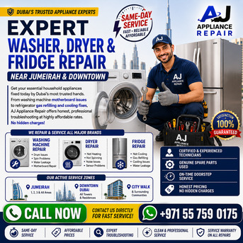 Expert Washer, Dryer & Fridge Repair Near Jumeirah & Downtown