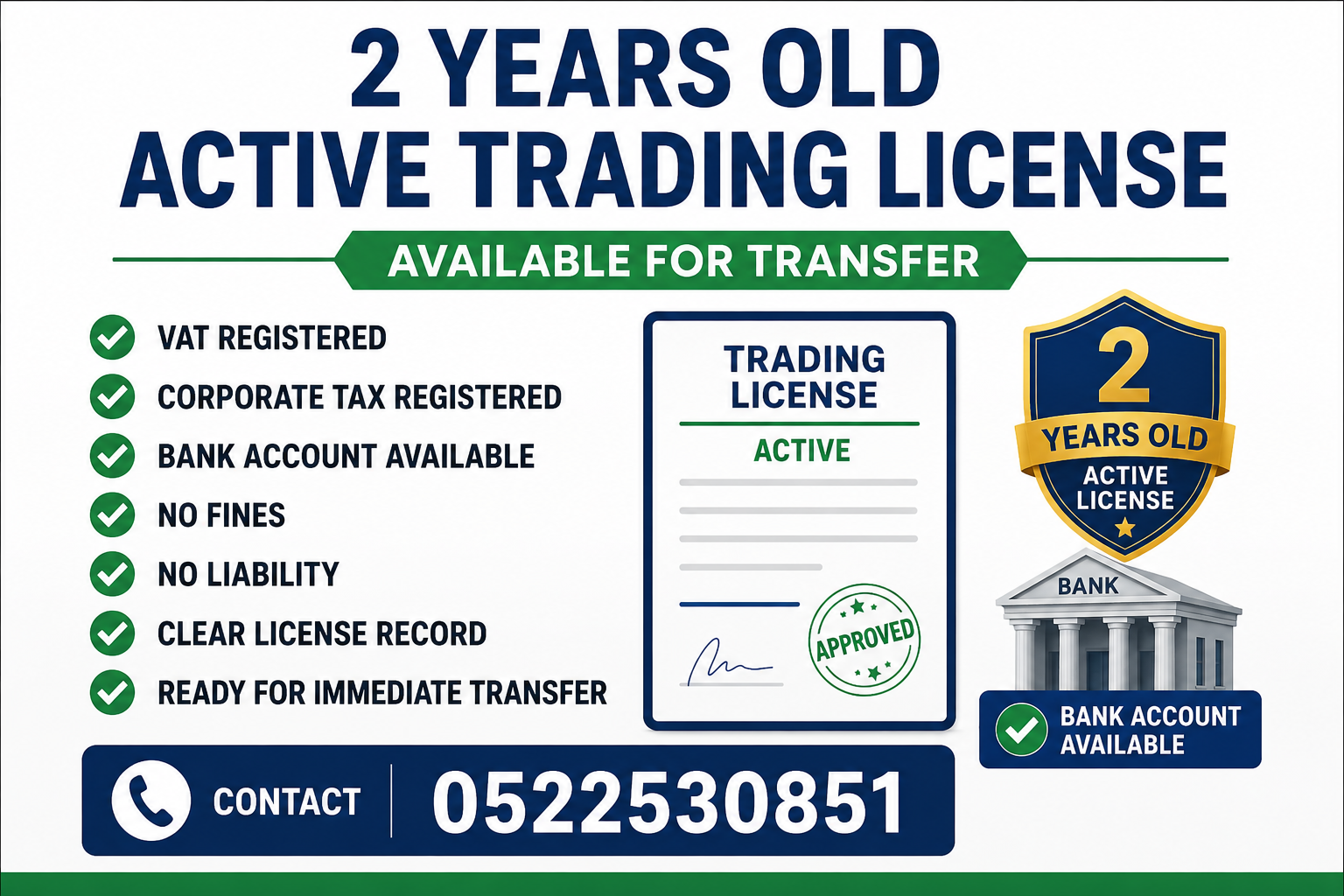 2 YEARS OLD ACTIVE TRADING LICENSE AVAILABLE FOR SALE - DUBAI photo 1