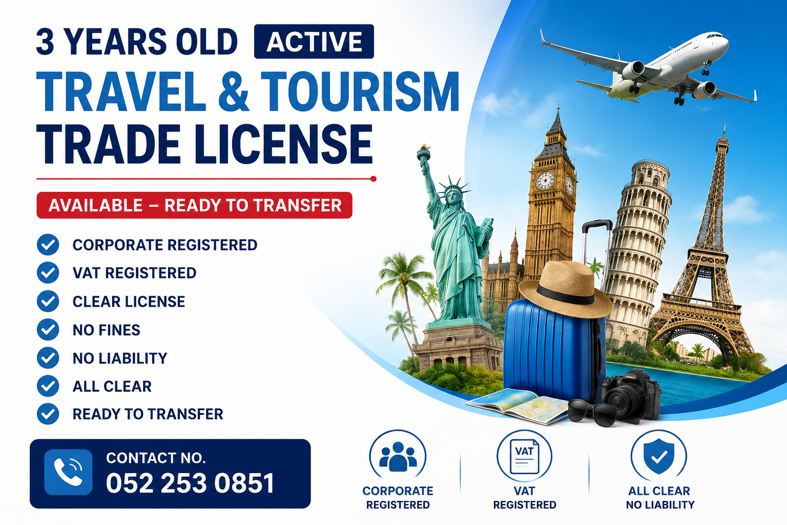 3 YEARS OLD ACTIVE TRAVEL AND TOURISM TRADE LICENSE AVAILABLE FOR SALE photo 1