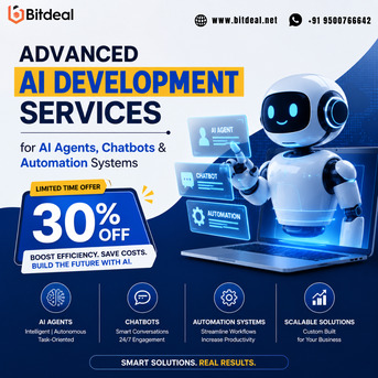 Advanced AI Development Services For AI Agents, Chatbots & Automation Systems | 30% OFF photo 1