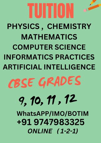 TUITION  CBSE 8*9,10,11,12 !! IMO/ BOTIM :WhatsApp  +91 9747983325  U*** photo 1