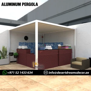 Aluminum Pergola Design Uae | Louver Roof Aluminum Pergola Dubai. photo 4