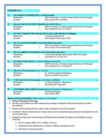 MEP Manager ( Construction, Testing & Commissioning) photo 2