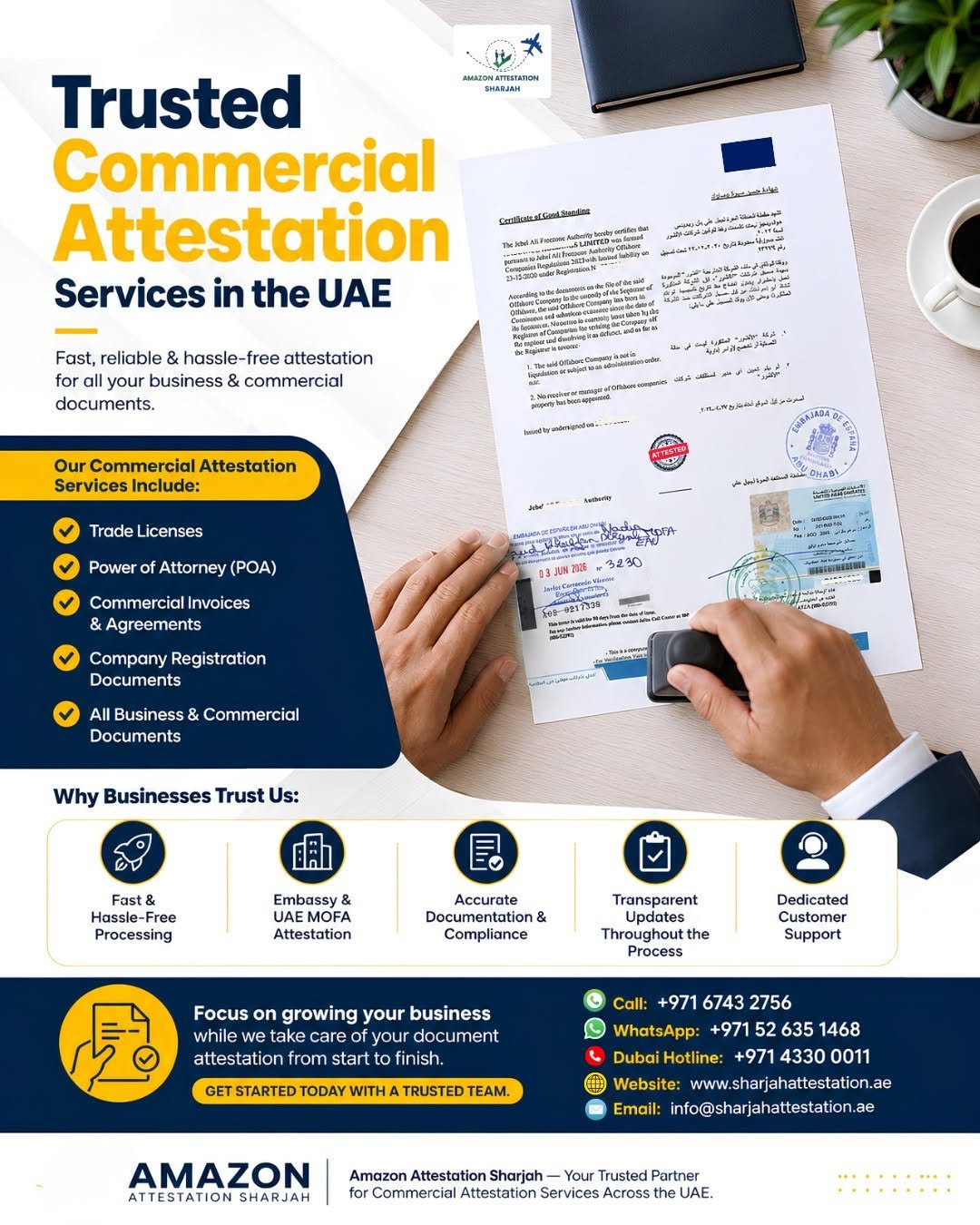 Attestation Services for Commercial Documents in Sharjah photo 1