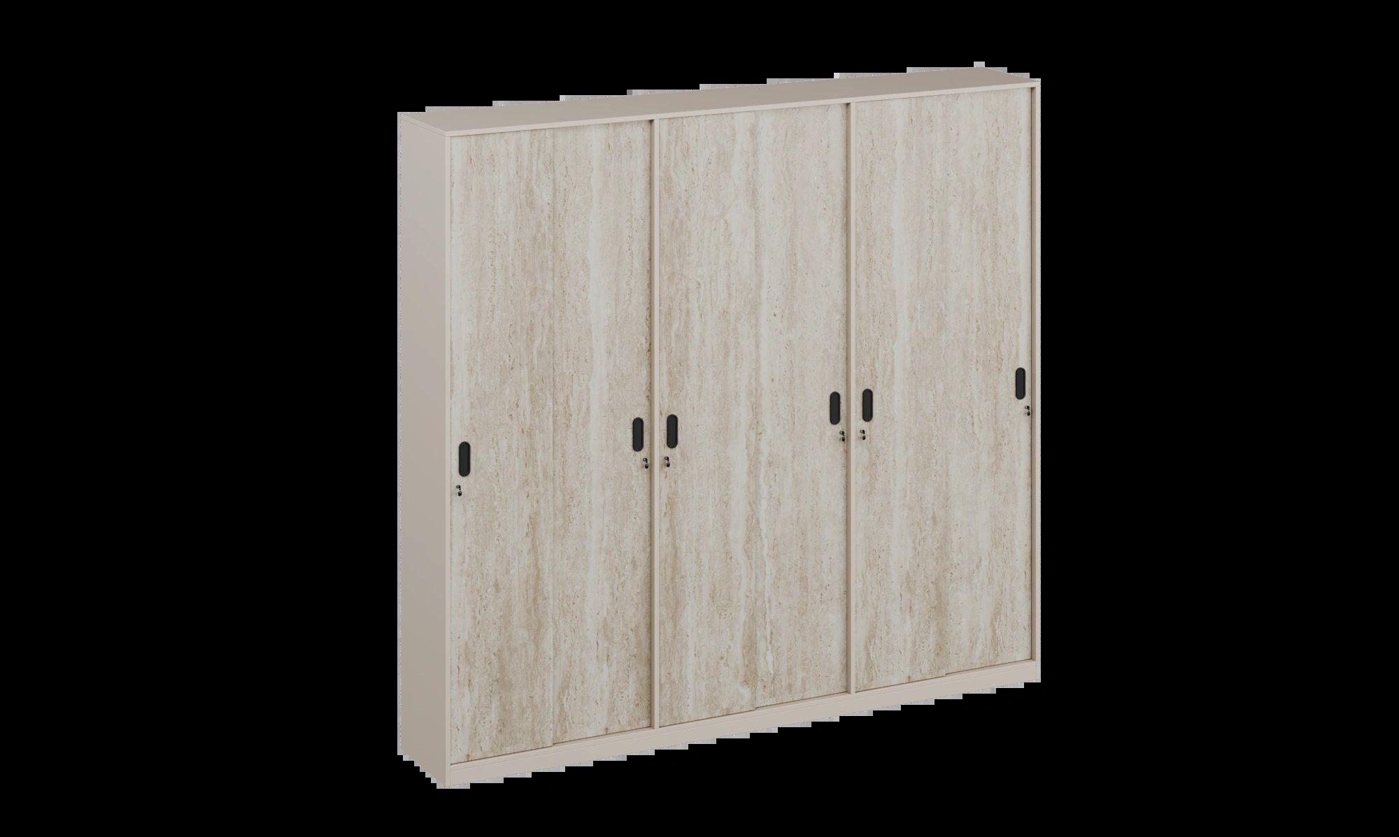 Full Height 6-Door Sliding File Cabinet | Modern Office Storage | Made in UAE
