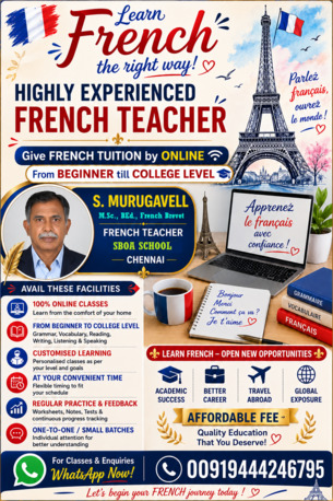 French Tuition For All Level By Online photo 1