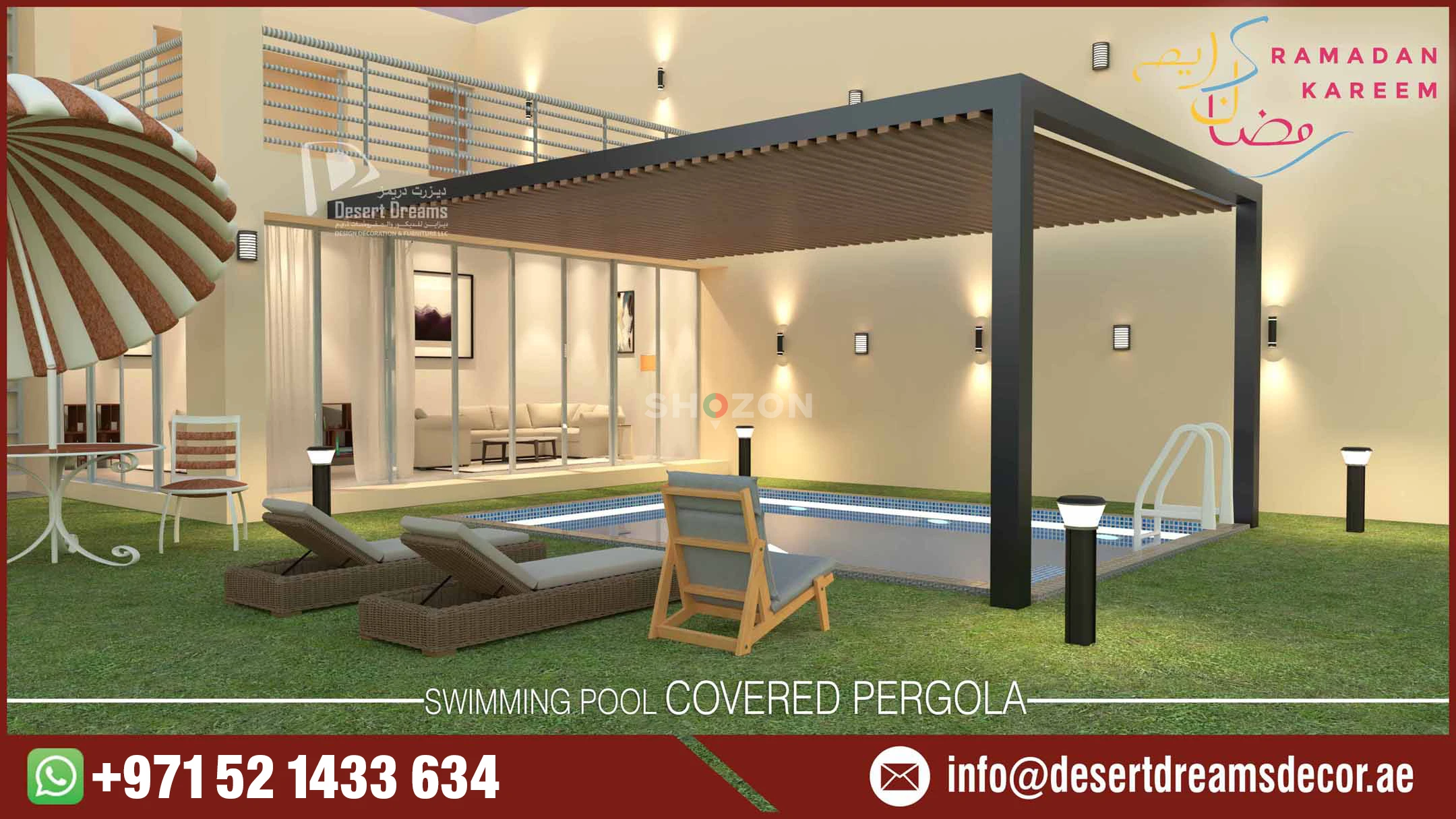 Aluminum Pergola Design Uae | Louver Roof Aluminum Pergola Dubai. photo 2