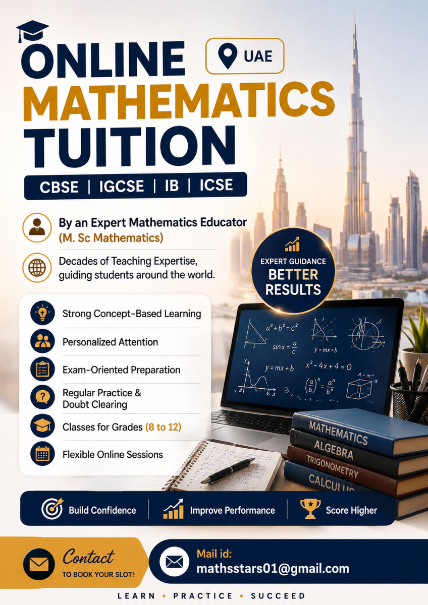 Online Mathematics Tuition-CBSE| IGCSE | IB | ICSE photo 1