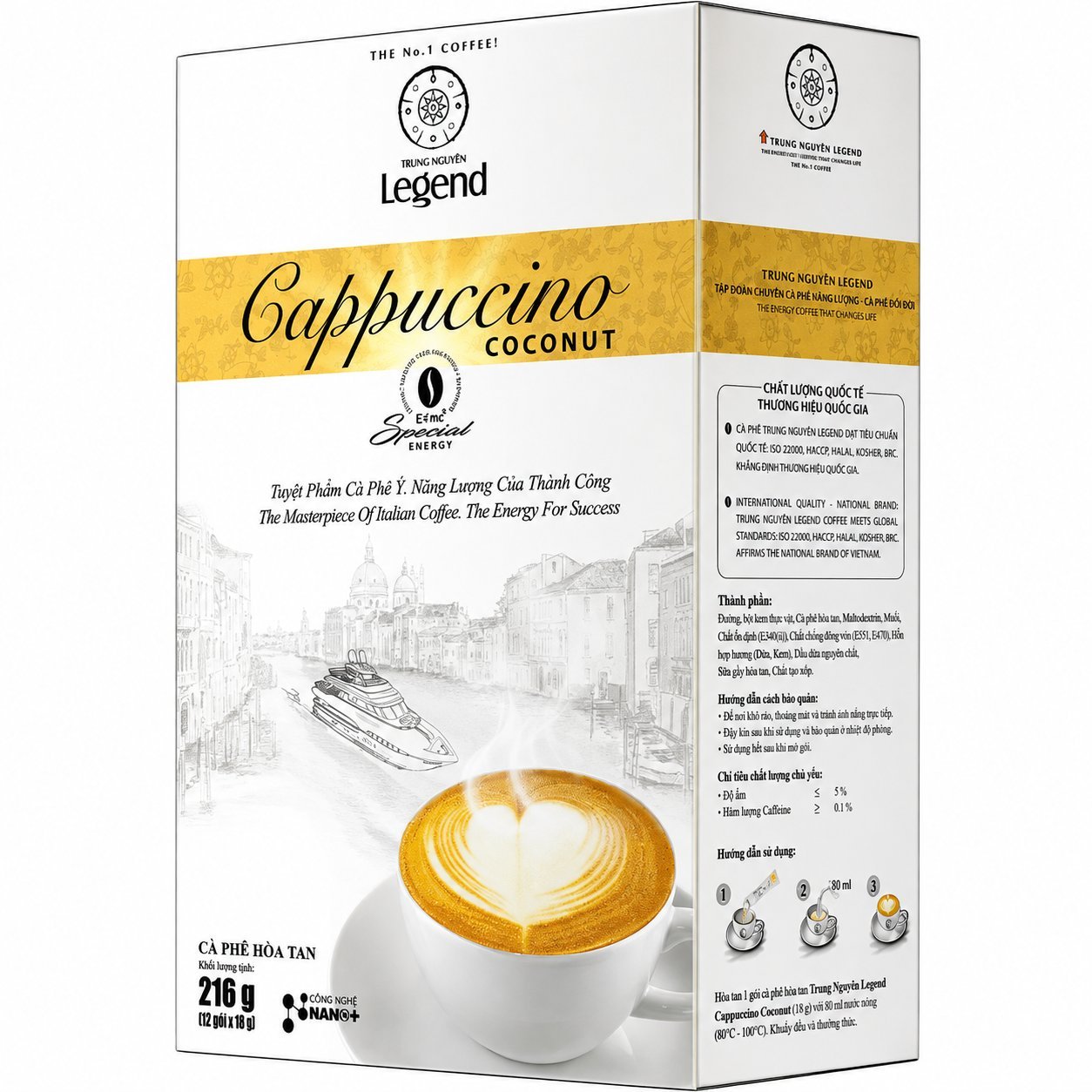 Trung Nguyen Legend Cappuccino Coconut 12 convenient sachets photo 1