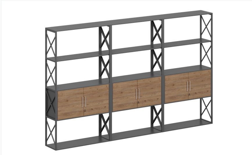 Large Display Shelf with Six-Door Bottom Cabinet – Office Storage UAE