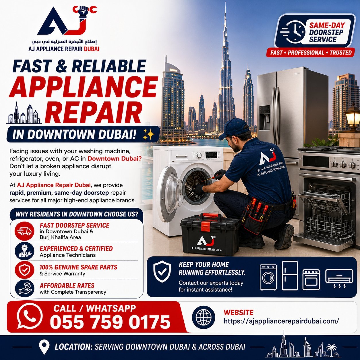 Fast & Reliable Appliance Repair in Downtown Dubai