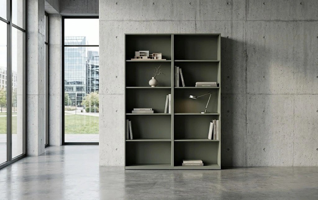 NADE Medium Open Shelf Cabinet – Modern Office Storage Solution photo 2