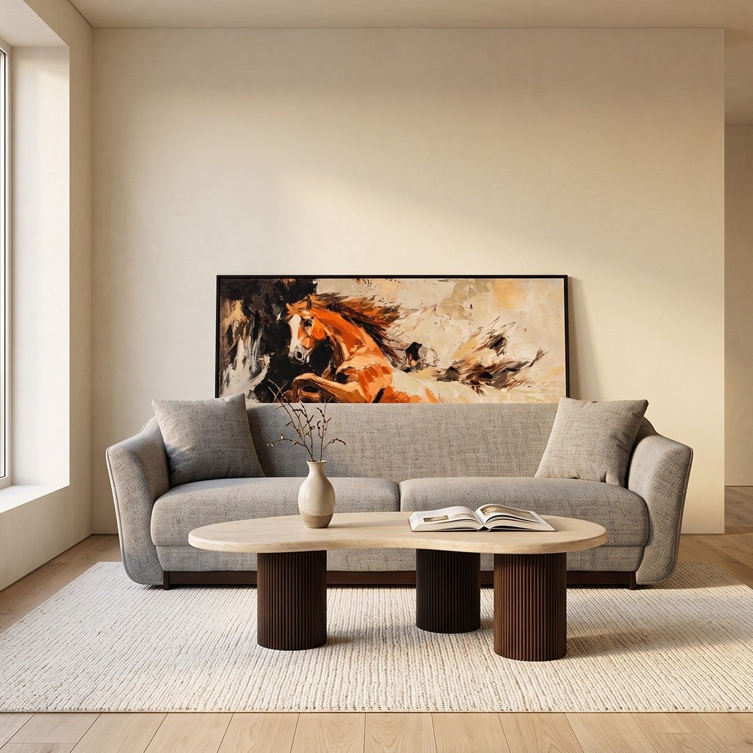 OC Home Sergio 4 Seater Sofa Beige – Spacious & Stylish Living Room Seating