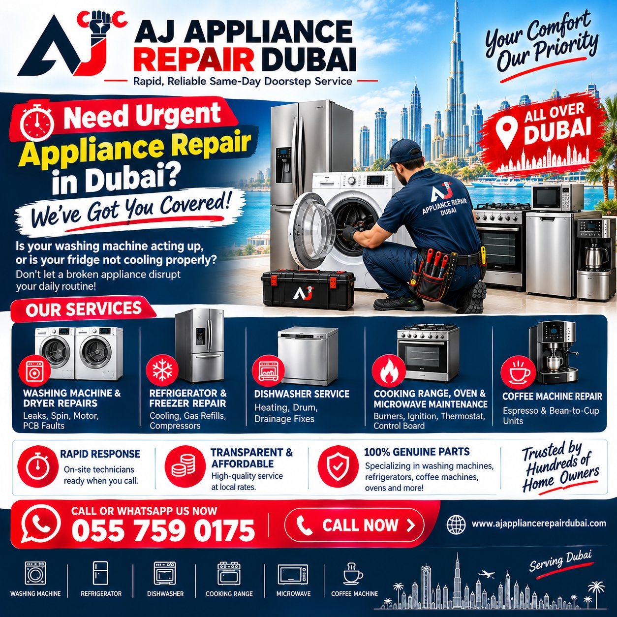 Need Urgent Appliance Repair in Dubai? We’ve Got You Covered!