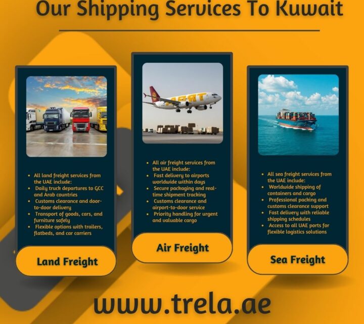Land Freight from UAE to Kuwait | Trucks & Trailers for Shipping