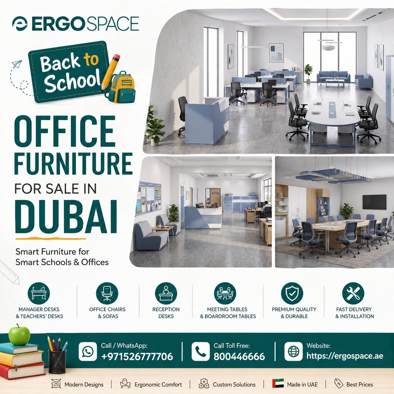 Back to School Office Furniture for Sale in Dubai | Teachers' Desks, Manager Desks & Classroom Furniture