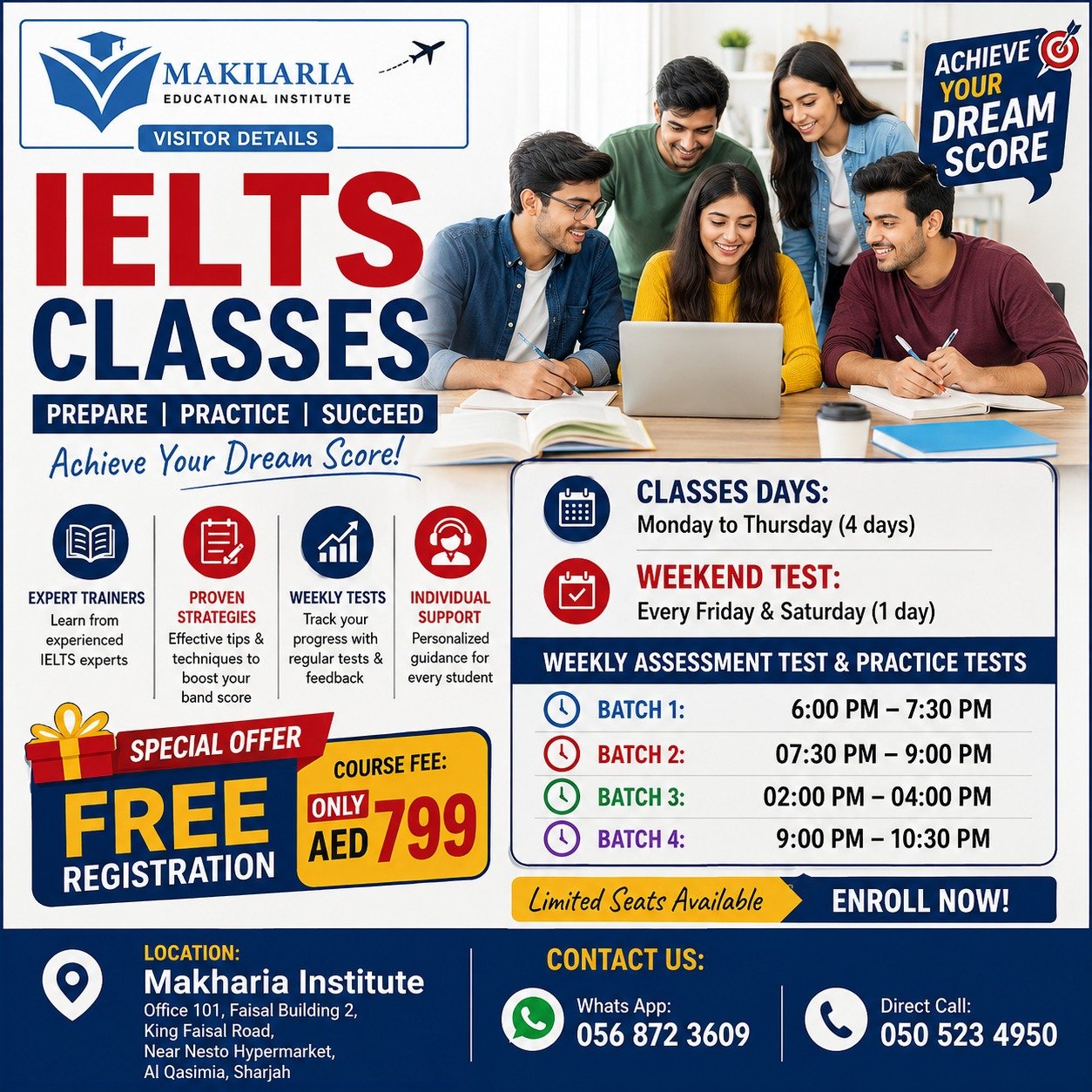 IELTS Training Near King Faisal Road Sharjah  Call Now 0568723609 photo 1