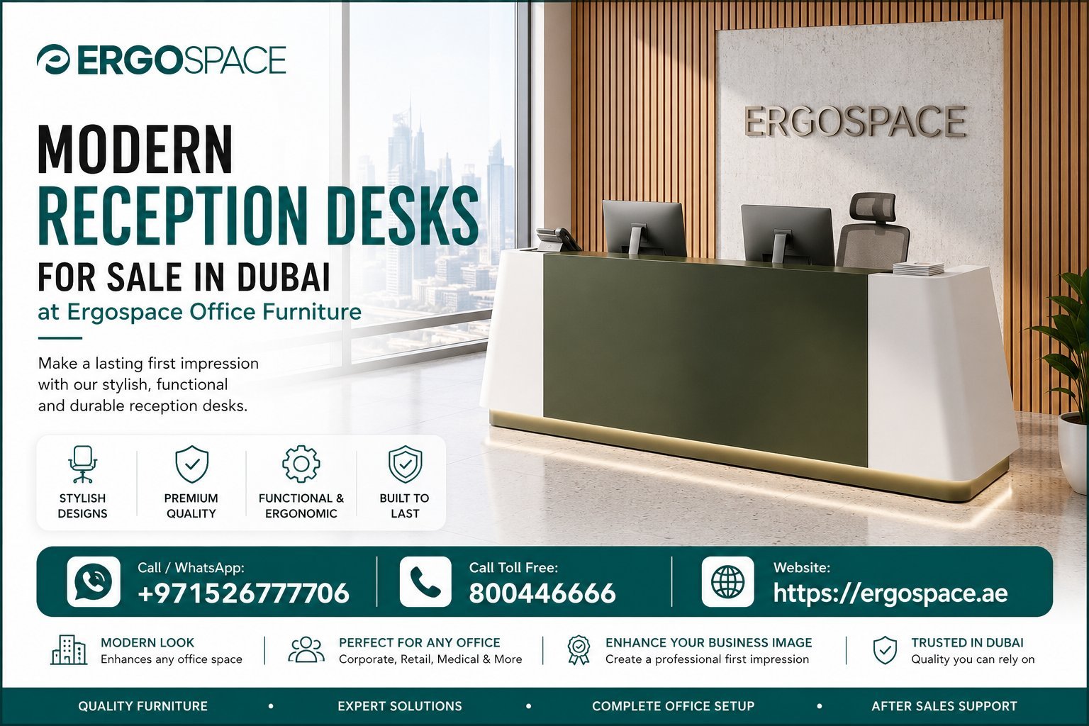 Modern Reception Desks for Sale in Dubai photo 1