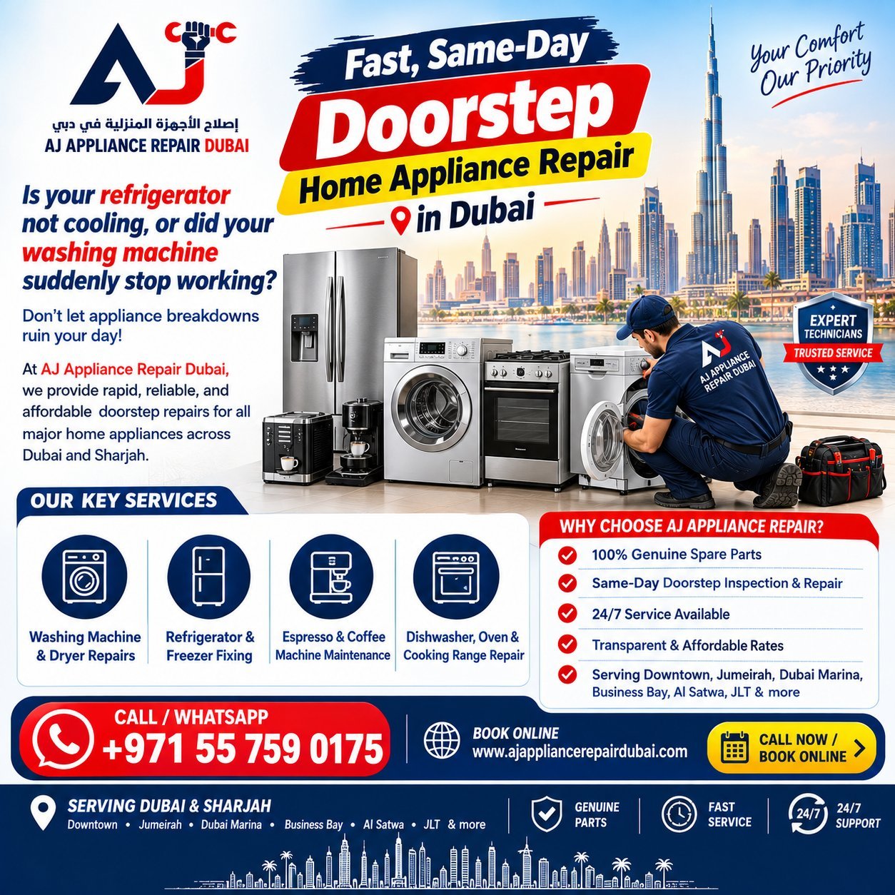 Fast, Same-Day Doorstep Home Appliance Repair in Dubai