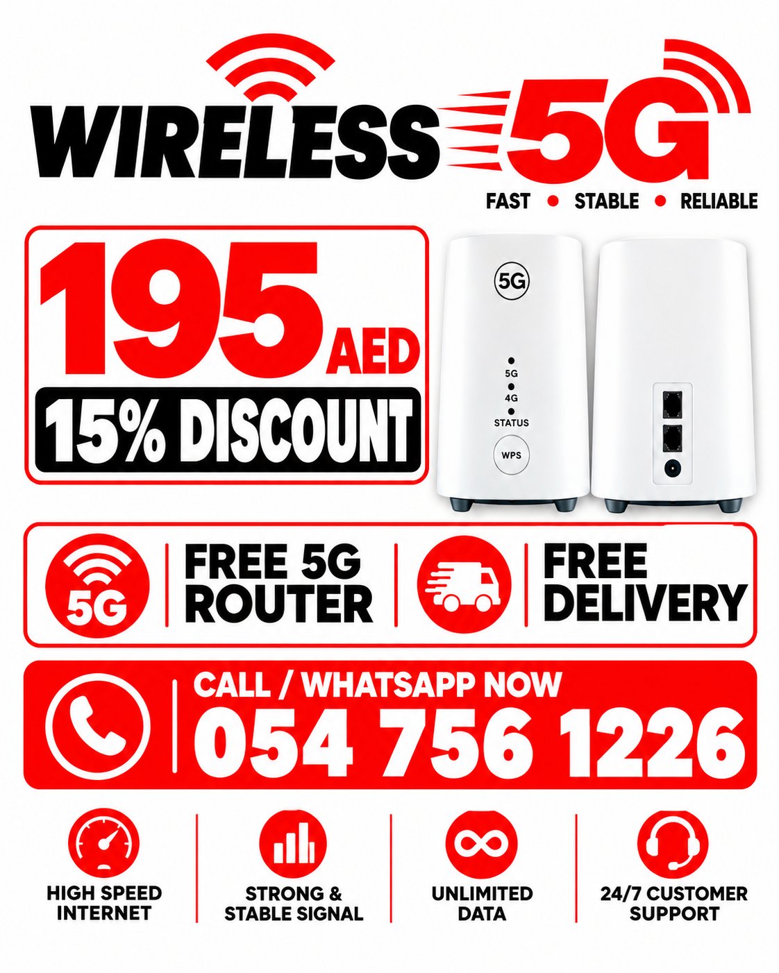 5G home wireless advance WiFi internet connection