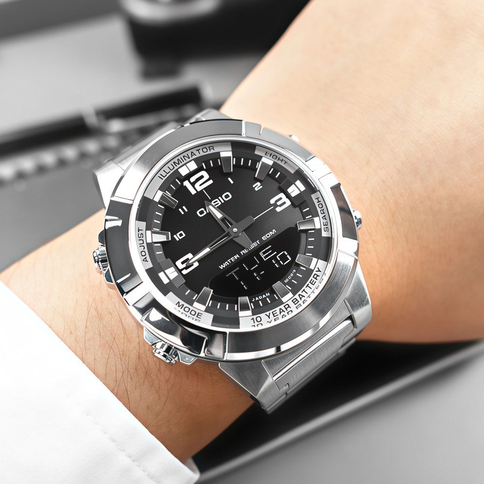 Casio Men's Stainless Steel Ana-Digi Watch photo 2