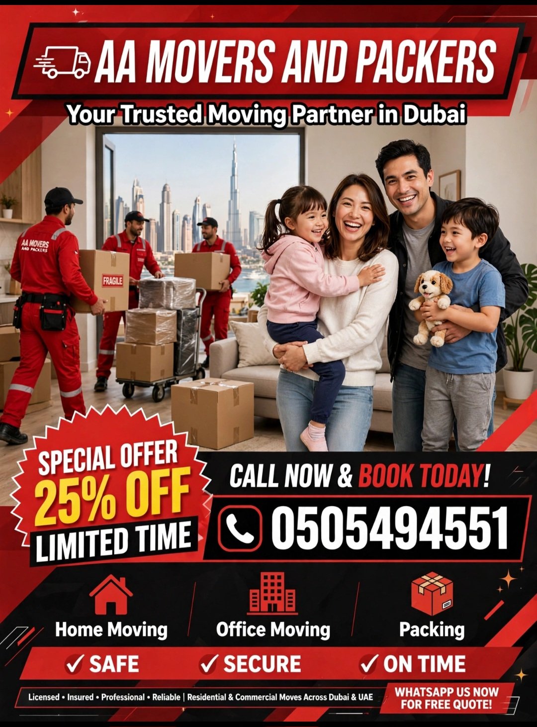 AA Movers & Packers Dubai | Best Villa Movers in Dubai | Safe Fast Reliable photo 1