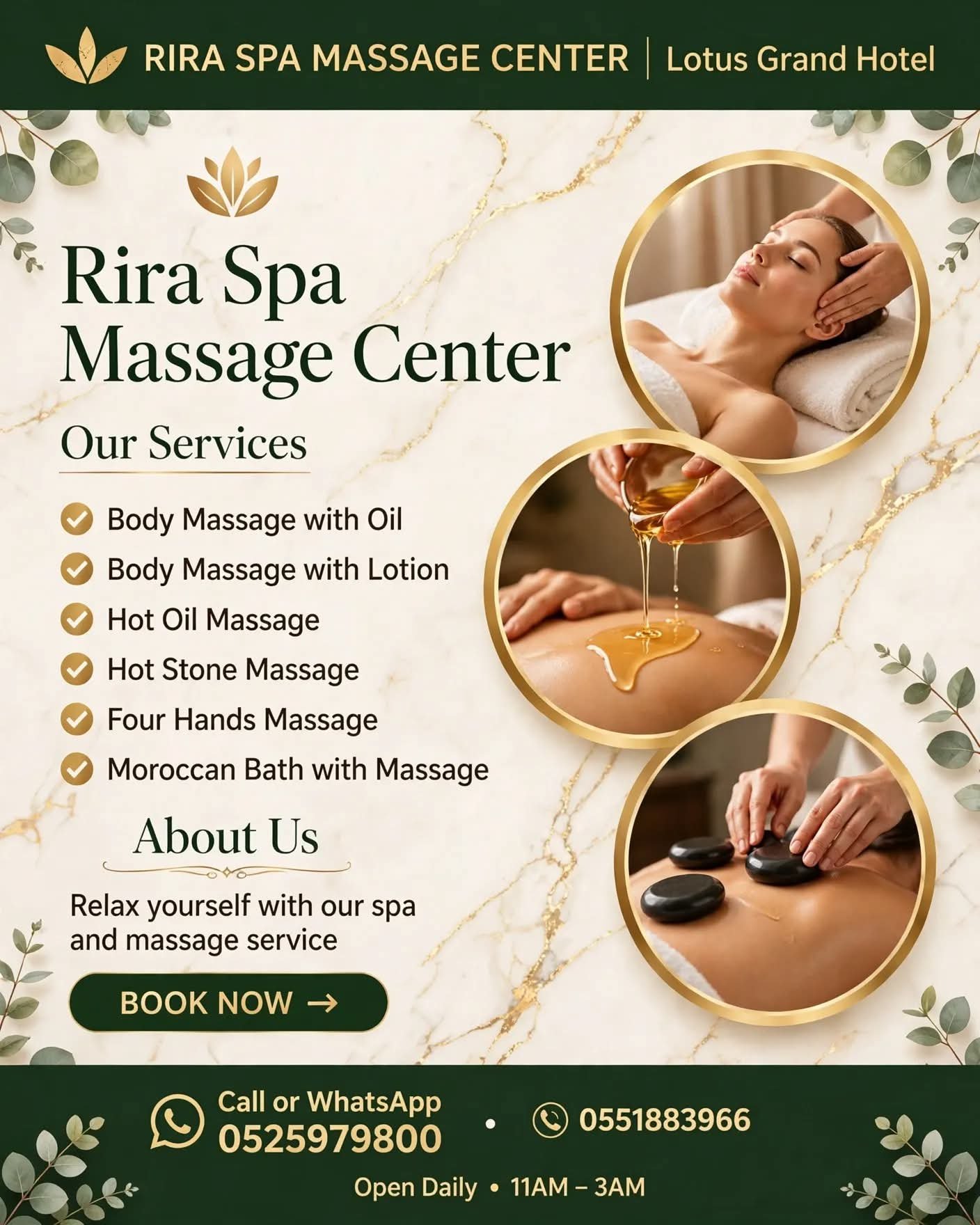 Rira Spa offer 130 aed for 1hour massage with oil photo 1