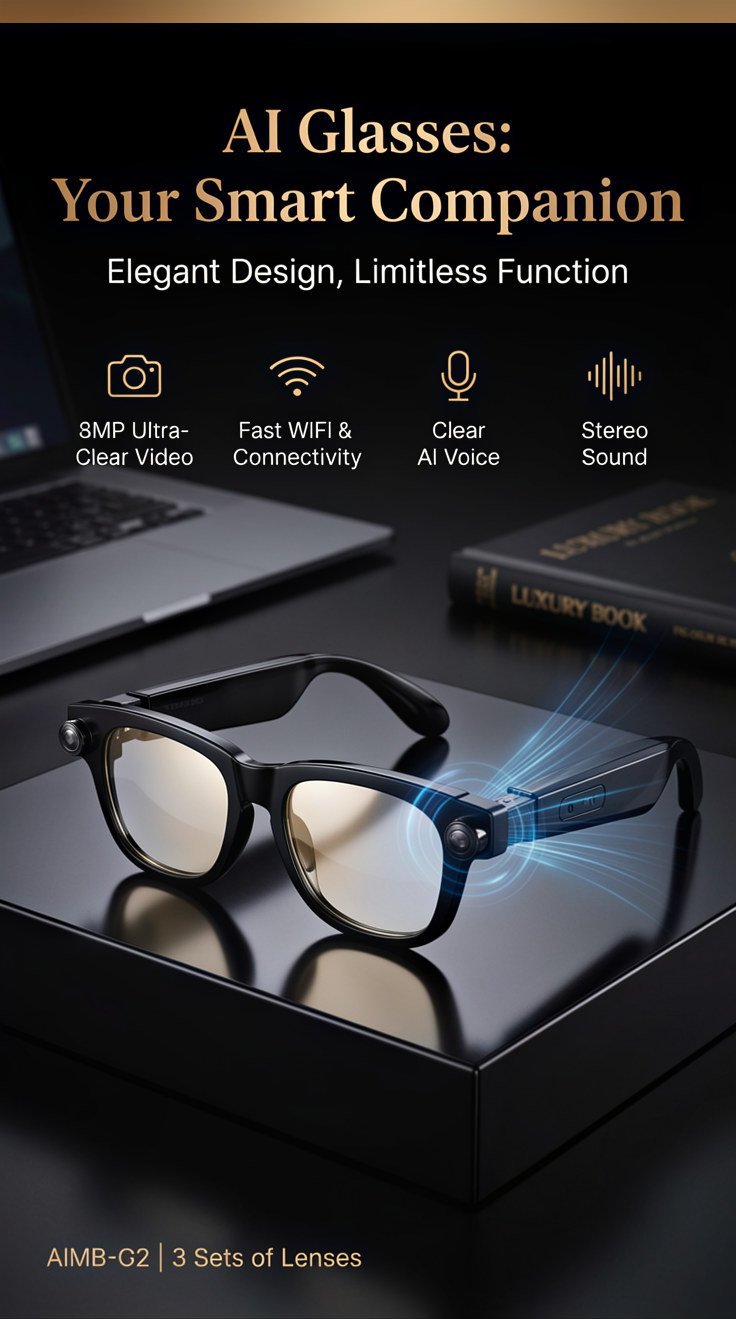AI Smart Glasses with 8MP HD Camera & Open-Ear Audio photo 3