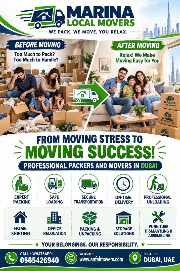 Moving in Dubai? Marina Local Movers Makes Home & Office Relocation Easy with Professional Packing! photo 1
