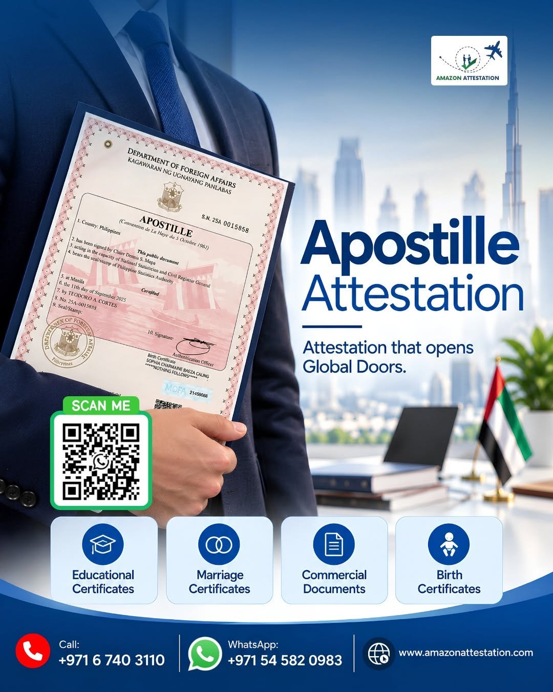 Apostille Document Legalization for International Use – Ajman, UAE photo 1