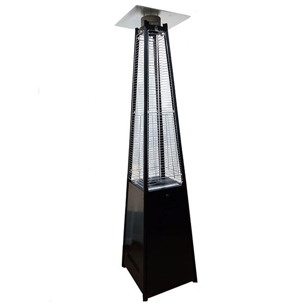 Pyramid design outdoor patio heater all black color