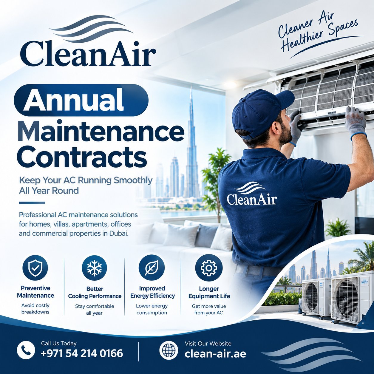 Annual AC Maintenance Contract Dubai | Clean Air UAE photo 1