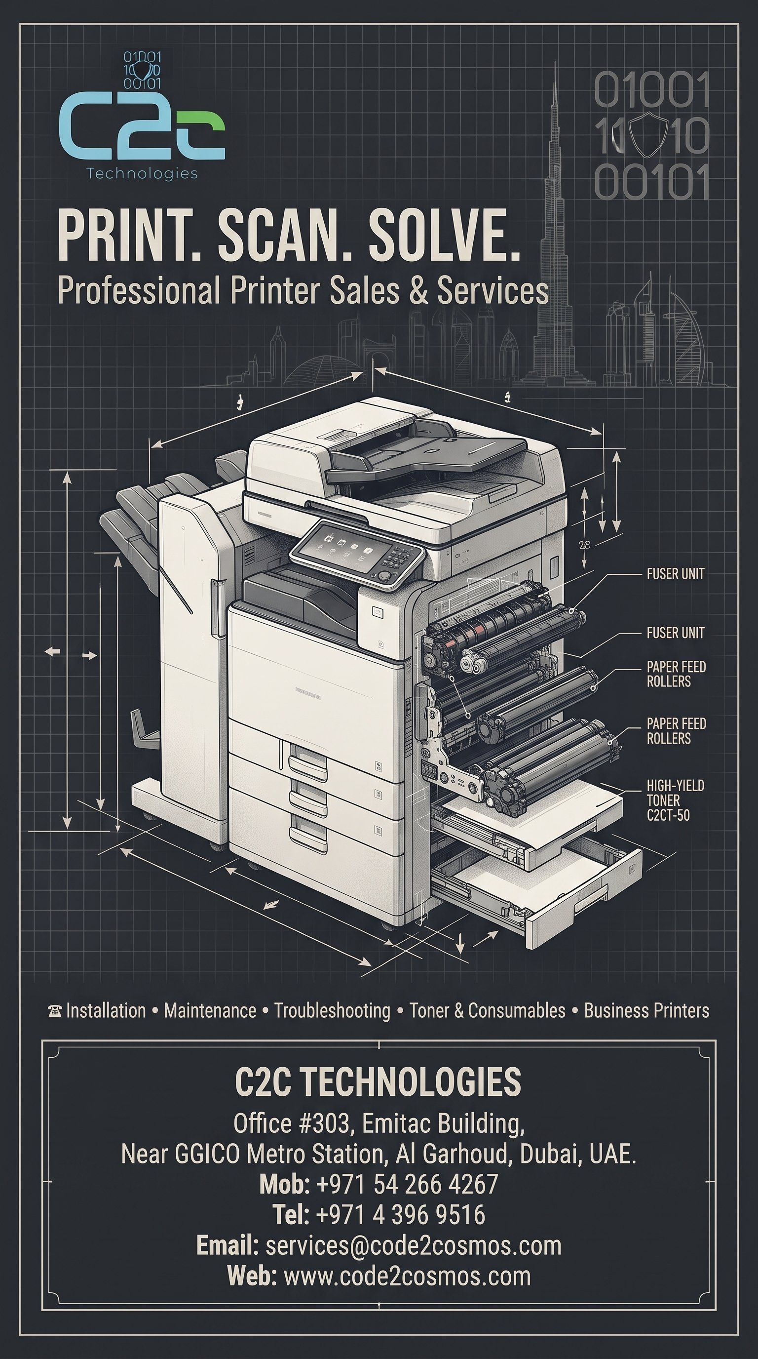 Office Printers Available – New, UAE Warranty, Delivery in Dubai | C2C Technologies
