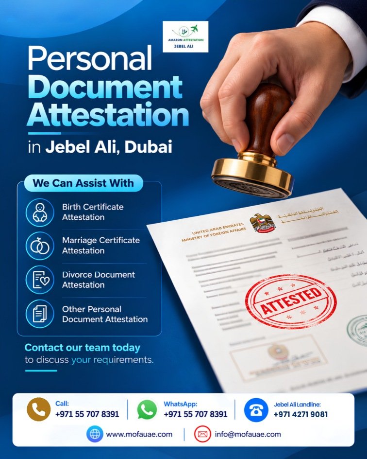 Personal Document Attestation in Jebel Ali, Dubai photo 1