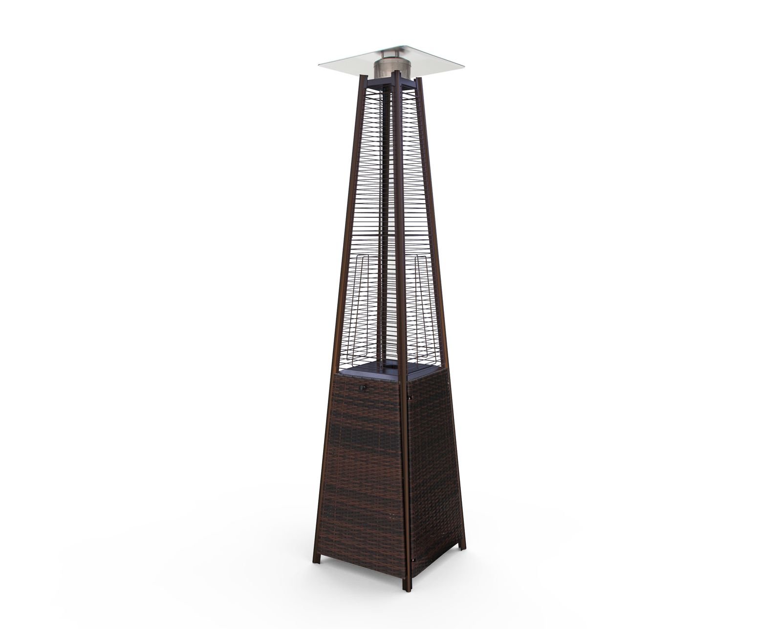 Pyramid Flame Heater Wicker Rattan Brown photo 2
