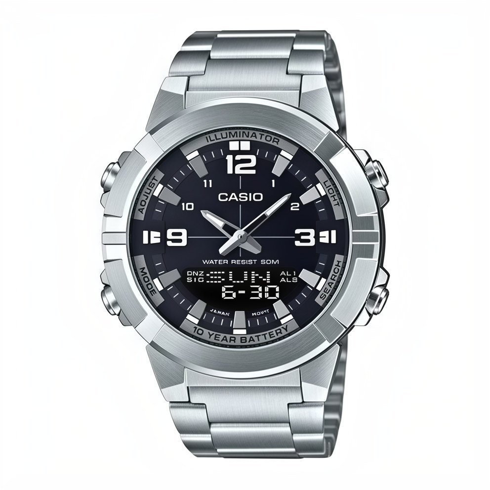 Casio Men's Stainless Steel Ana-Digi Watch
