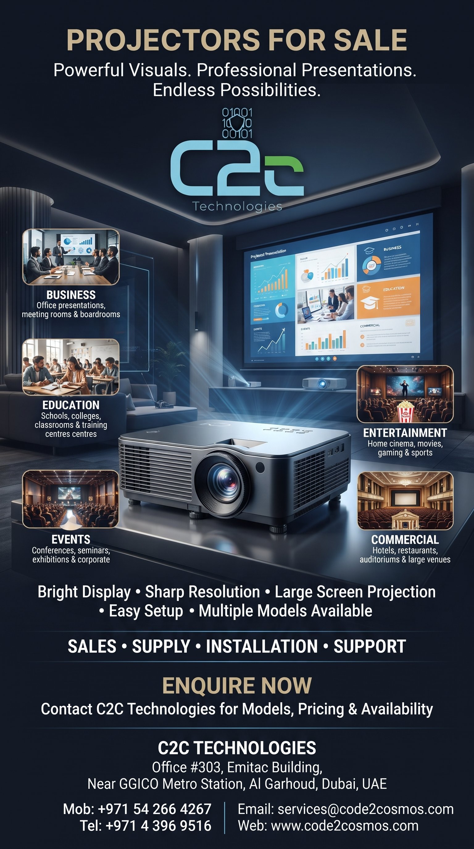 Projectors for Sale in Dubai | Business, School & Home