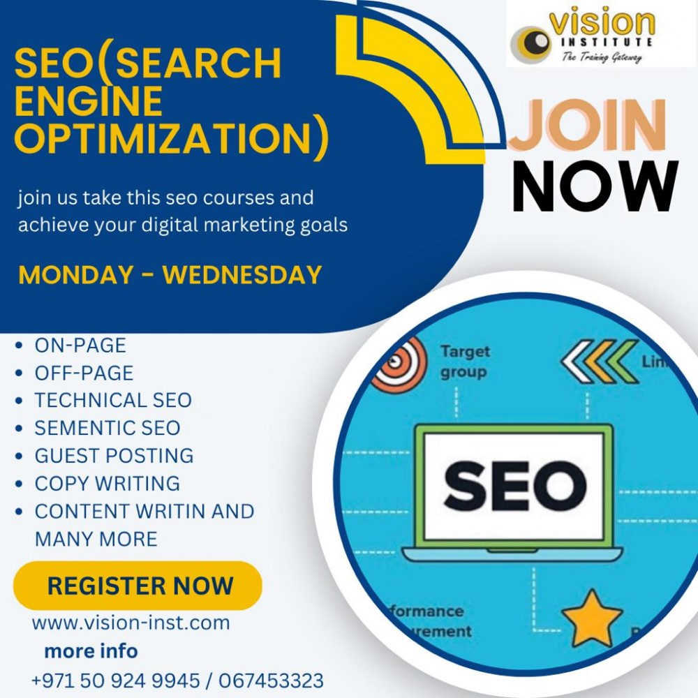 SEO Training at Vision Institute. Call 0509249945 photo 1