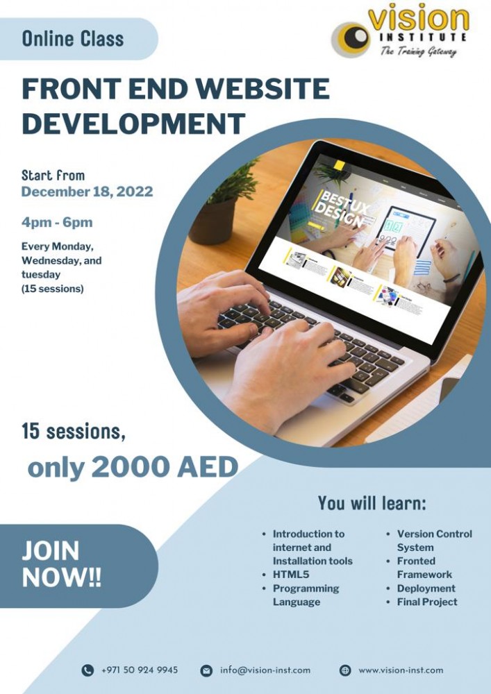 WEB DEVOLEPMENT TRAINING AT VISION INSTITUTE CALL 0509249945 photo 1