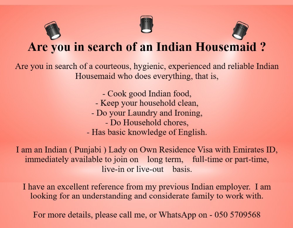 Are you in search of an Indian Housemaid ? photo 1