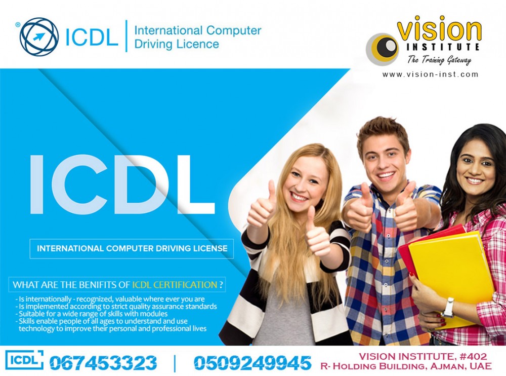 ICDL Course Training In Vision Institute Sharjah 0509249945 photo 1