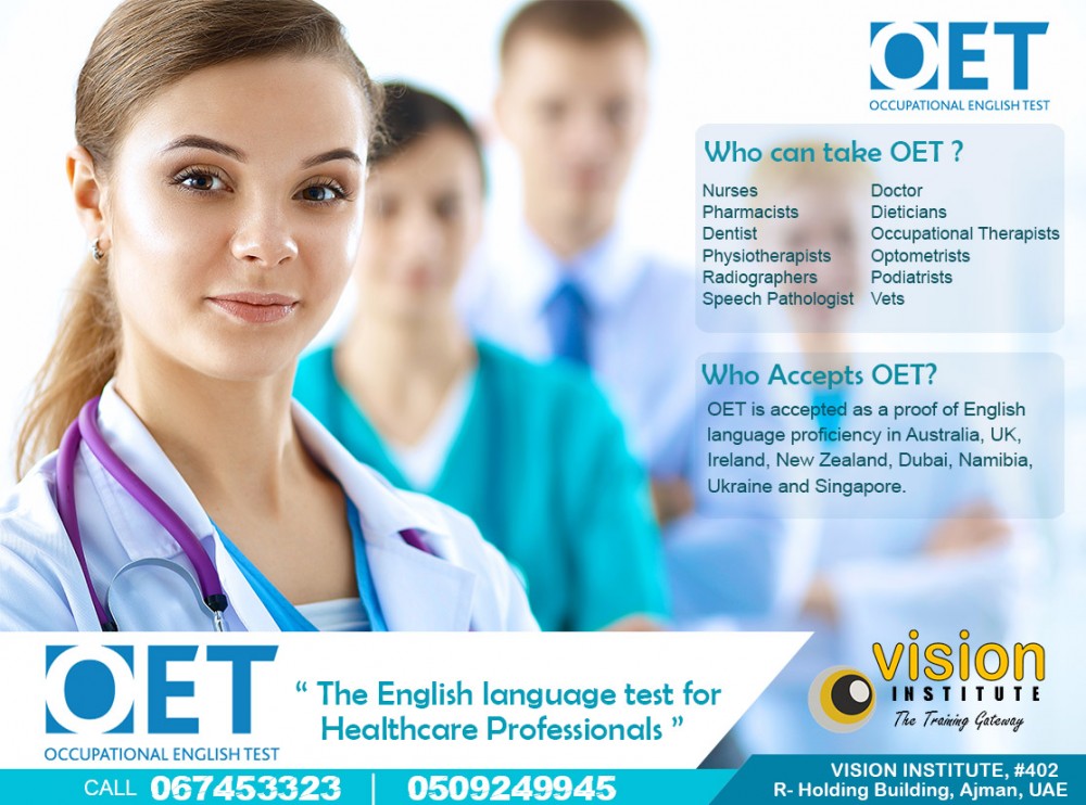 OET TRAINING AT VISION INSTITUTE CALL 0509249945 AJMAN photo 1