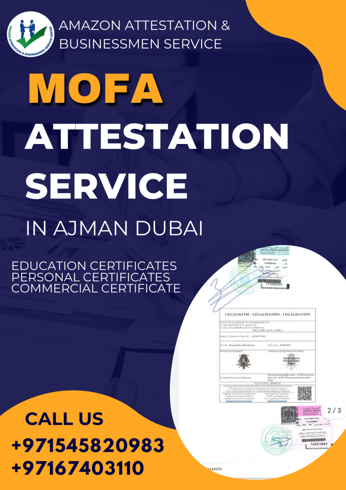 Mofa Attestation Service In Ajman